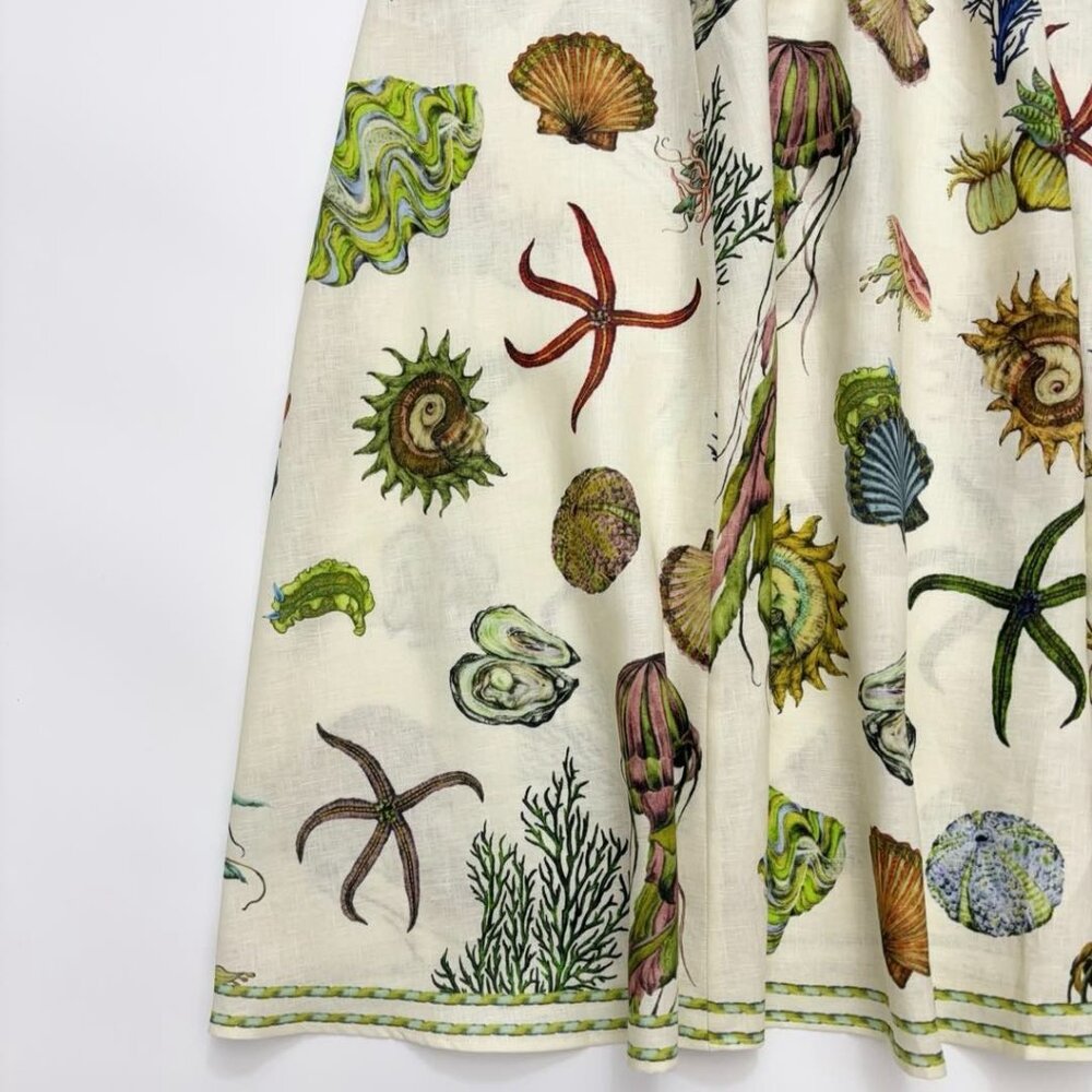 ALÉMAIS Sea Short-Sleeve Linen Midi Dress - Picture 7 of 16